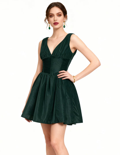 Payton Steel Boned Velvet Corset Dress