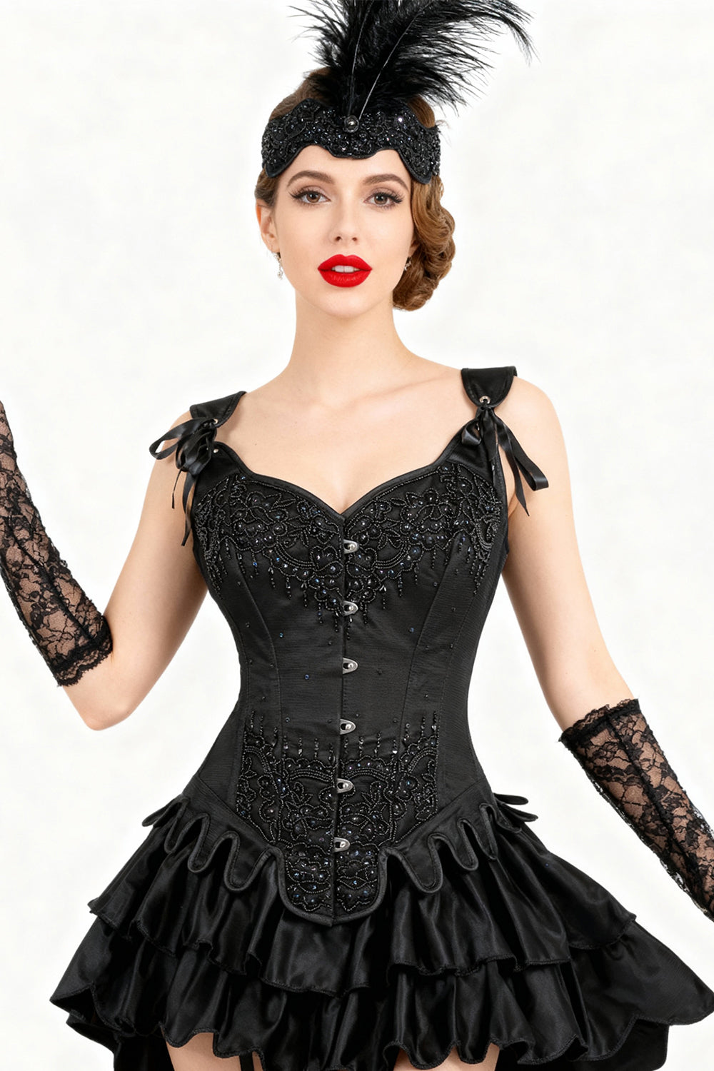 Allegro Couture Black Corset with Shoulder Straps