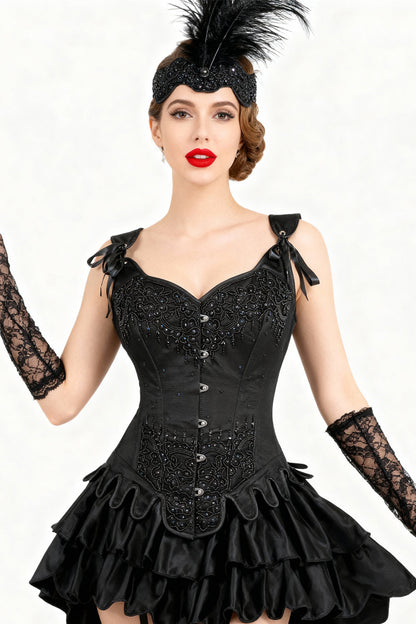 Allegro Couture Black Corset with Shoulder Straps