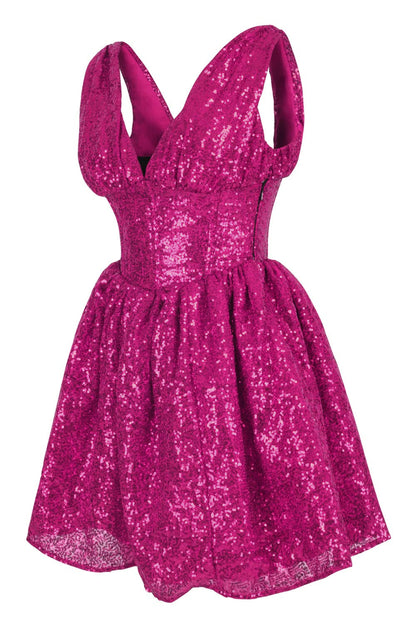 Keiana Sequin Steel Boned Corset Dress