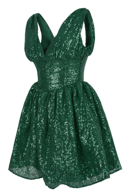 Keiana Sequin Steel Boned Corset Dress