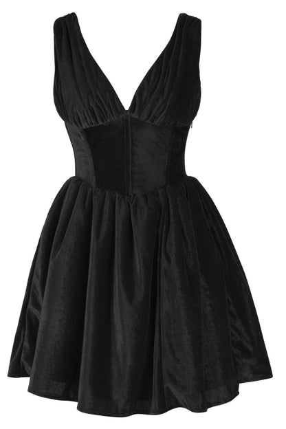 Payton Steel Boned Velvet Corset Dress