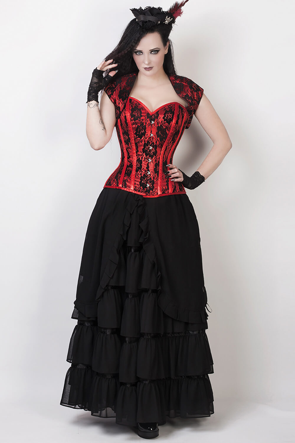 Arleigh Black Long Victorian Inspired Skirt