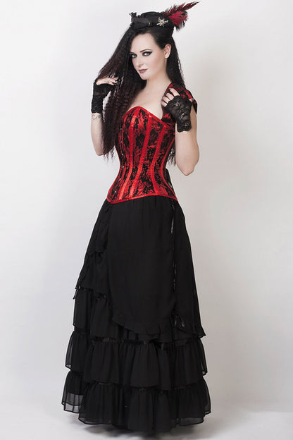 Arleigh Black Long Victorian Inspired Skirt