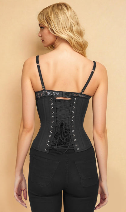 Frankie Waist Shaper Black Cotton Corset