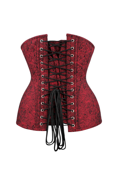Alayna Maroon Brocade Waist Training Corset