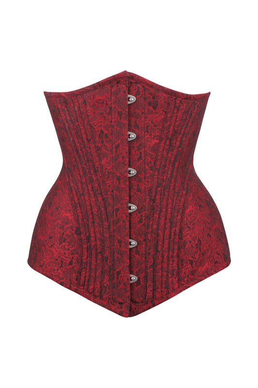 Alayna Maroon Brocade Waist Training Corset