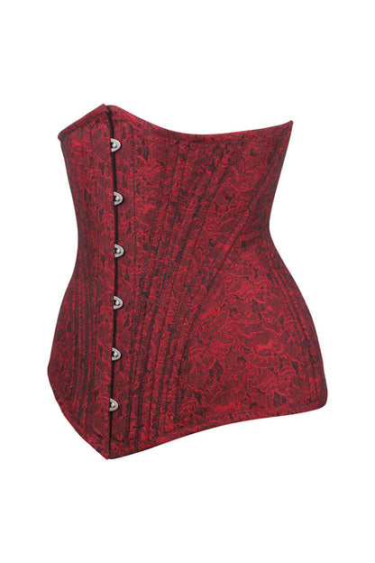Alayna Maroon Brocade Waist Training Corset